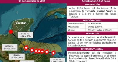 Tormenta tropical Sara: Llama Procivy a mantenerse informados