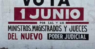 Morena tapiza 11 estados incluyendo Yucatán con propaganda guinda de candidatos al Poder Judicial