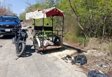 Sorprenden a un sujeto tirando basura en montes de Kanasín y sale corriendo