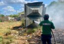 La Policía Ecológica de Kanasín controla incendio en un silo en Mulchechén