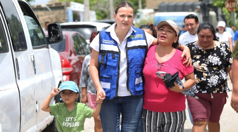 Cecilia Patrón saca el Ayuntamiento a la calle para atender afectaciones por histórica lluvia en Mérida