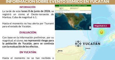 Sin daños en Yucatán tras sismo con epicentro frente a costas de Cuba: Procivy