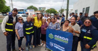Cecilia Patrón mantiene el trabajo calle por calle y supervisa la repavimentación de la Avenida Canek