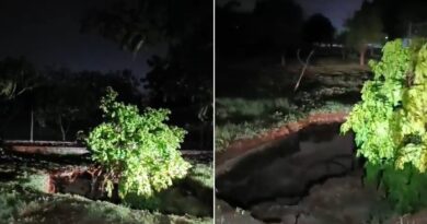 Se abre la tierra en un camellón de La Inalámbrica
