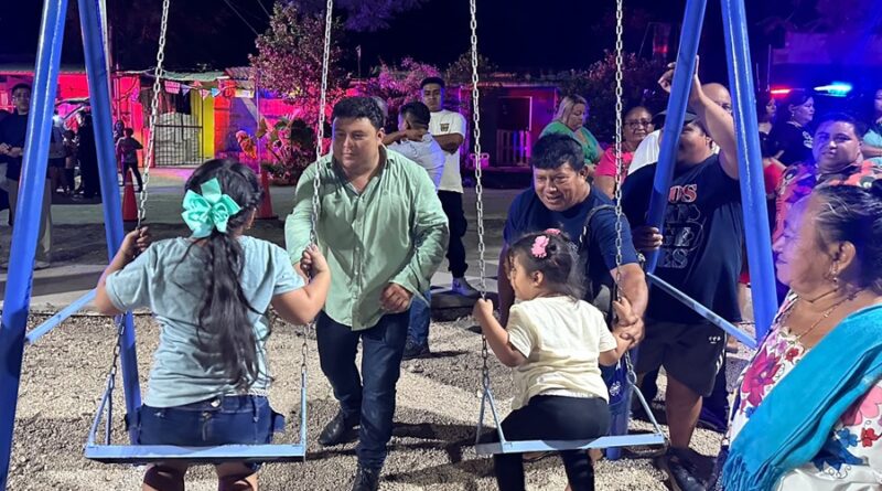 De basurero a espacio de convivencia en la comisaría de Teya: Edwin Bojórquez inaugura nuevo parque infantil