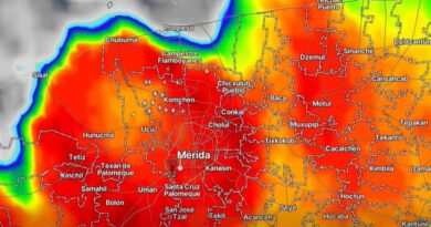 Torrencial lluvia en el centro de Mérida: récord de 134.4 mm de precipitación hasta las 16 horas