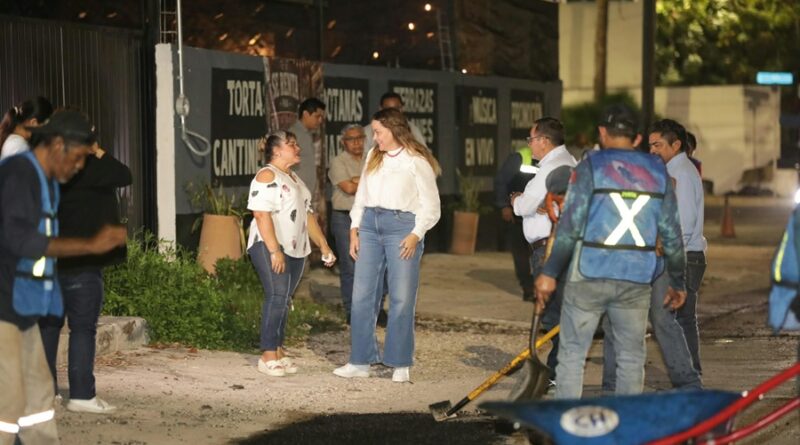 Cecilia Patrón despliega cuadrillas de bacheo 24/7 por toda la ciudad