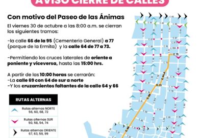 El Ayuntamiento de Mérida anuncia operativo vial y cierres de calles con motivo del “Paseo de las Ánimas”